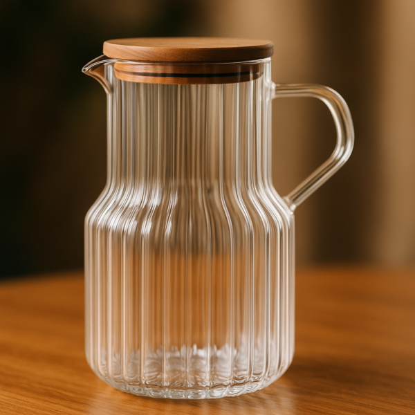 JARRA DE VIDRO C/TAMPA DE BAMBU CLASSIC 1L