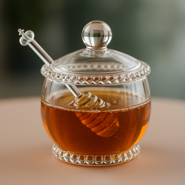 Meleira de Cristal Com Colher Pearl - Wolff