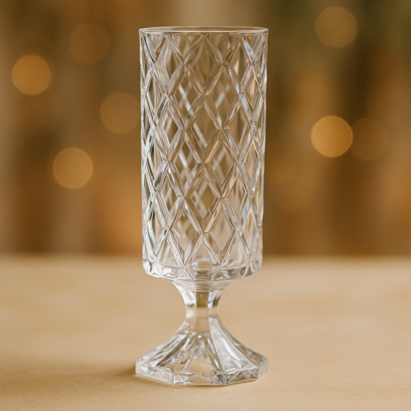 Vaso Com Pé de Cristal Deli Diamond 12,5cm X 41cm
