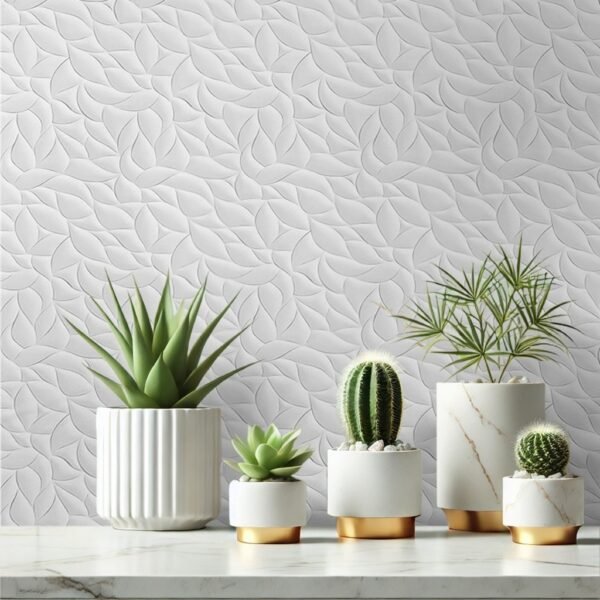 Papel de Parede Folhas Abstrato PVC 45cm X 5m